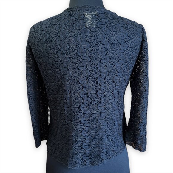 Draper’s and Damon’s Black Stretch Lace Shrug Medium Vintage Whimsigoth - Picture 3 of 4